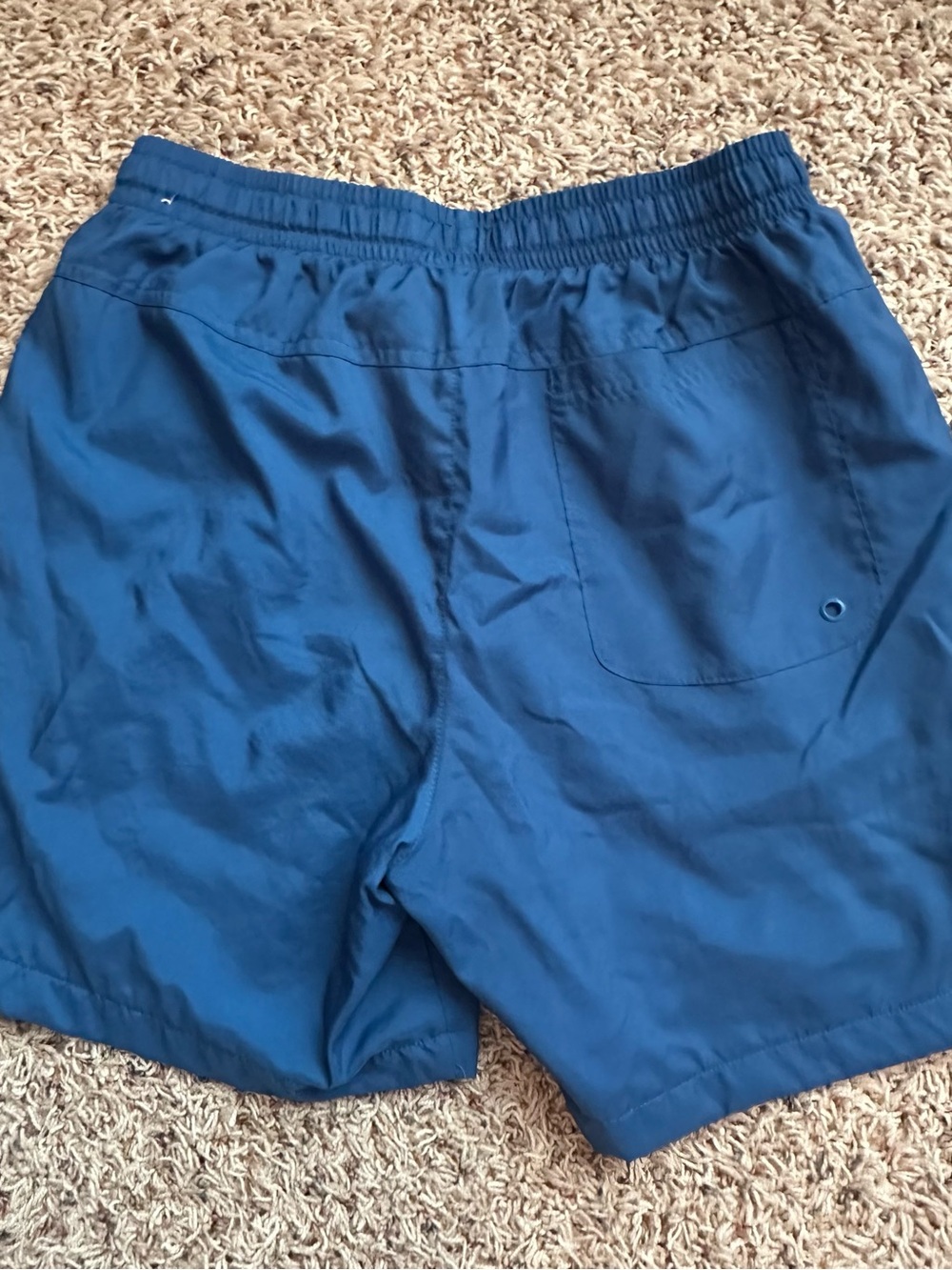Nike Light Blue Mesh Athletic Shorts with White Label - Picture 2 of 3